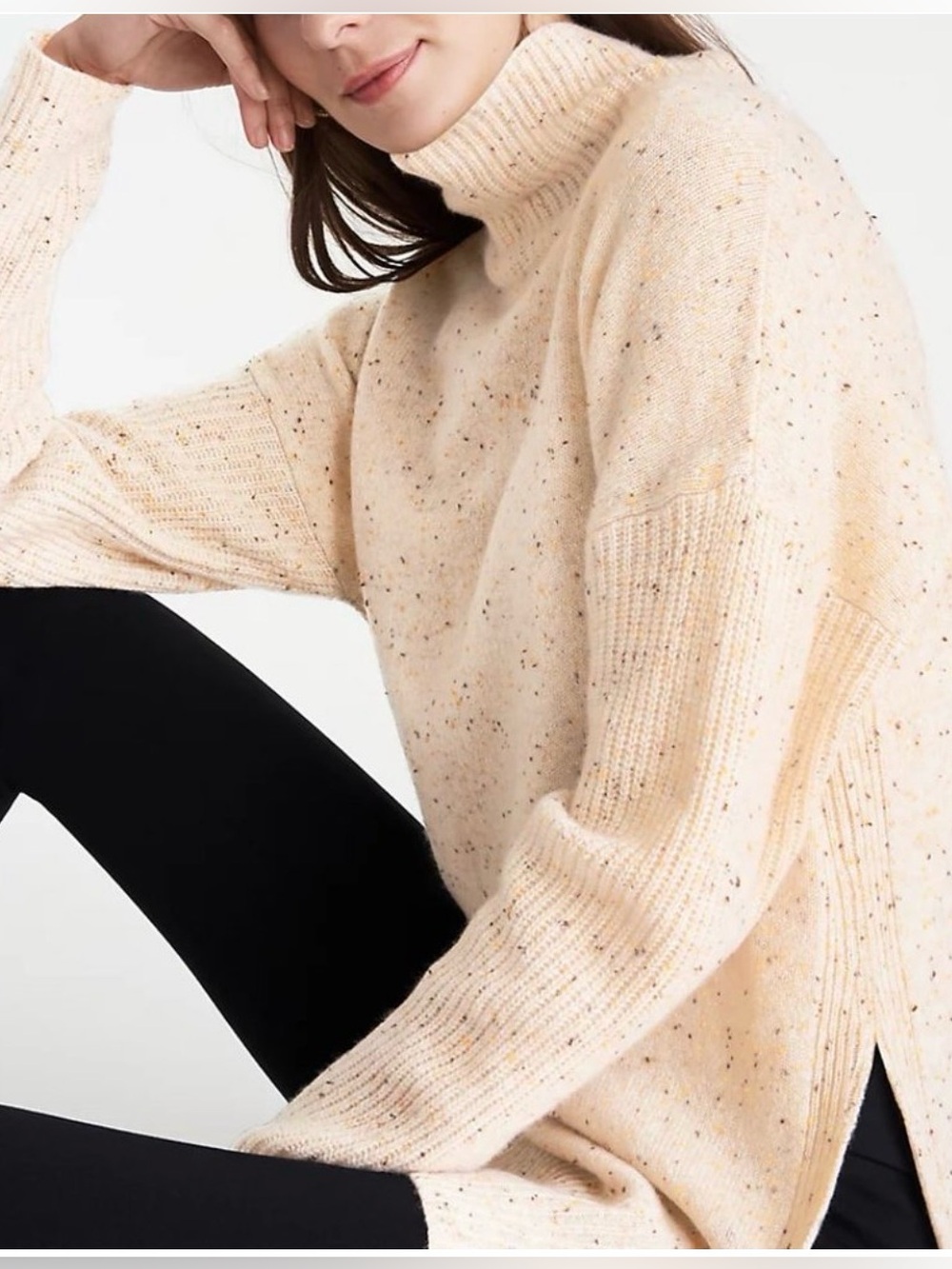 NWT Ann Taylor Cashmere Speckled Turtleneck